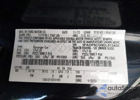 2013 Ford C-Max Premium z USA, uszkodzony, nr VIN 1FADP5CU9DL513430